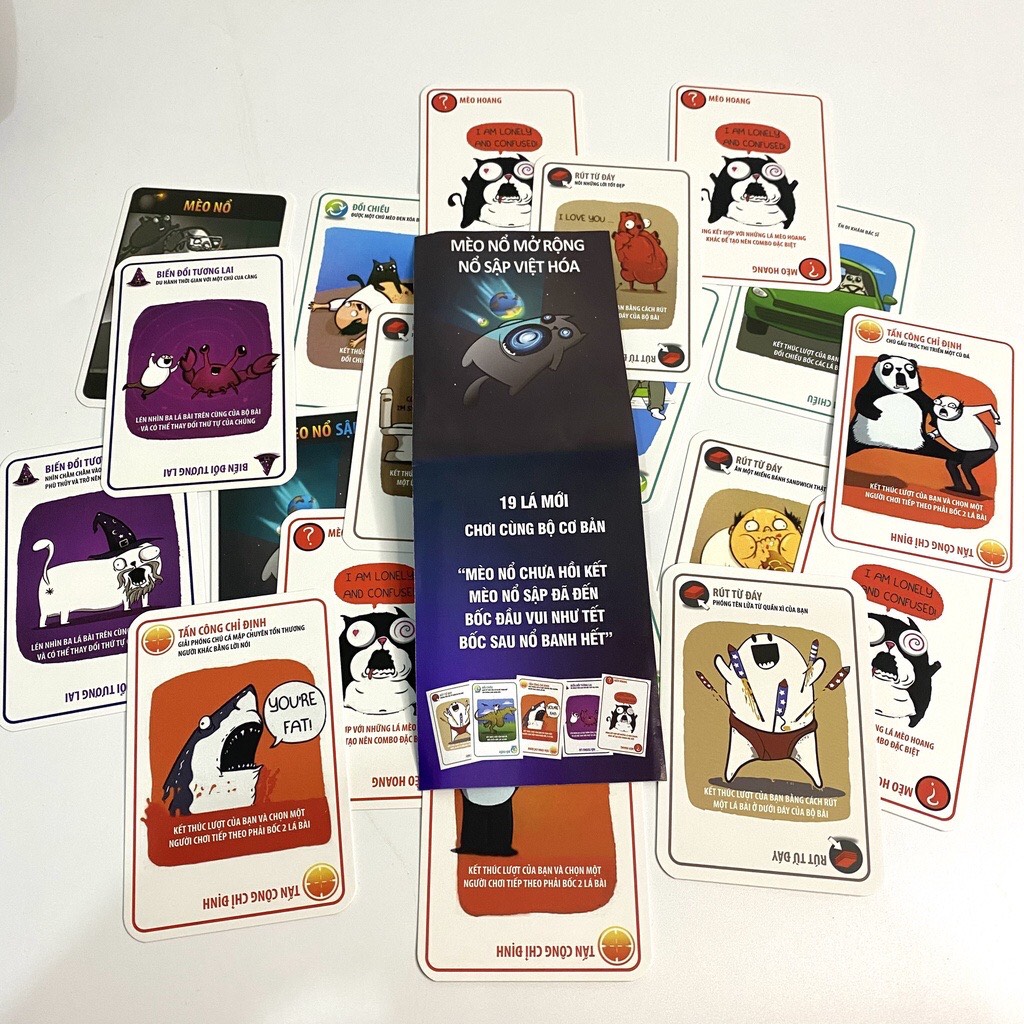 Combo Mèo Nổ + 6 Bản Mèo Nổ Mở Rộng Tiếng Việt - Boardgame Exploding Kittens