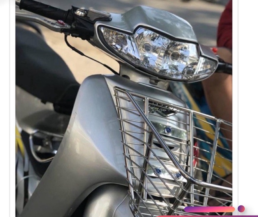 (ĐỒ CHƠI XE MÁY) Rổ INOX gắn xe DREAM, WAVE, SIRIUS, WAVE RS