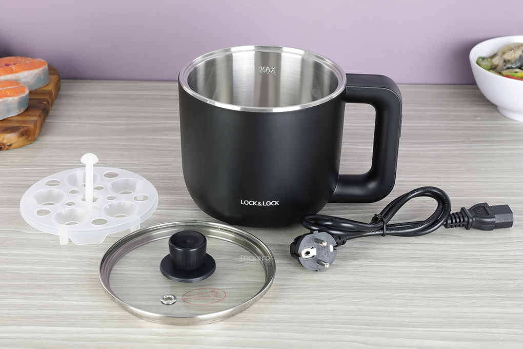 Mini Multi-Function Electric Pot Lock&Lock Ejp116Blk (0.8 Liter) Is Extremely Convenient - Genuine Product with 12-Month Warranty