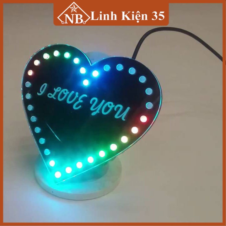 Mica trái tim 32 Led/Led RGB hiệu ứng đa dạng