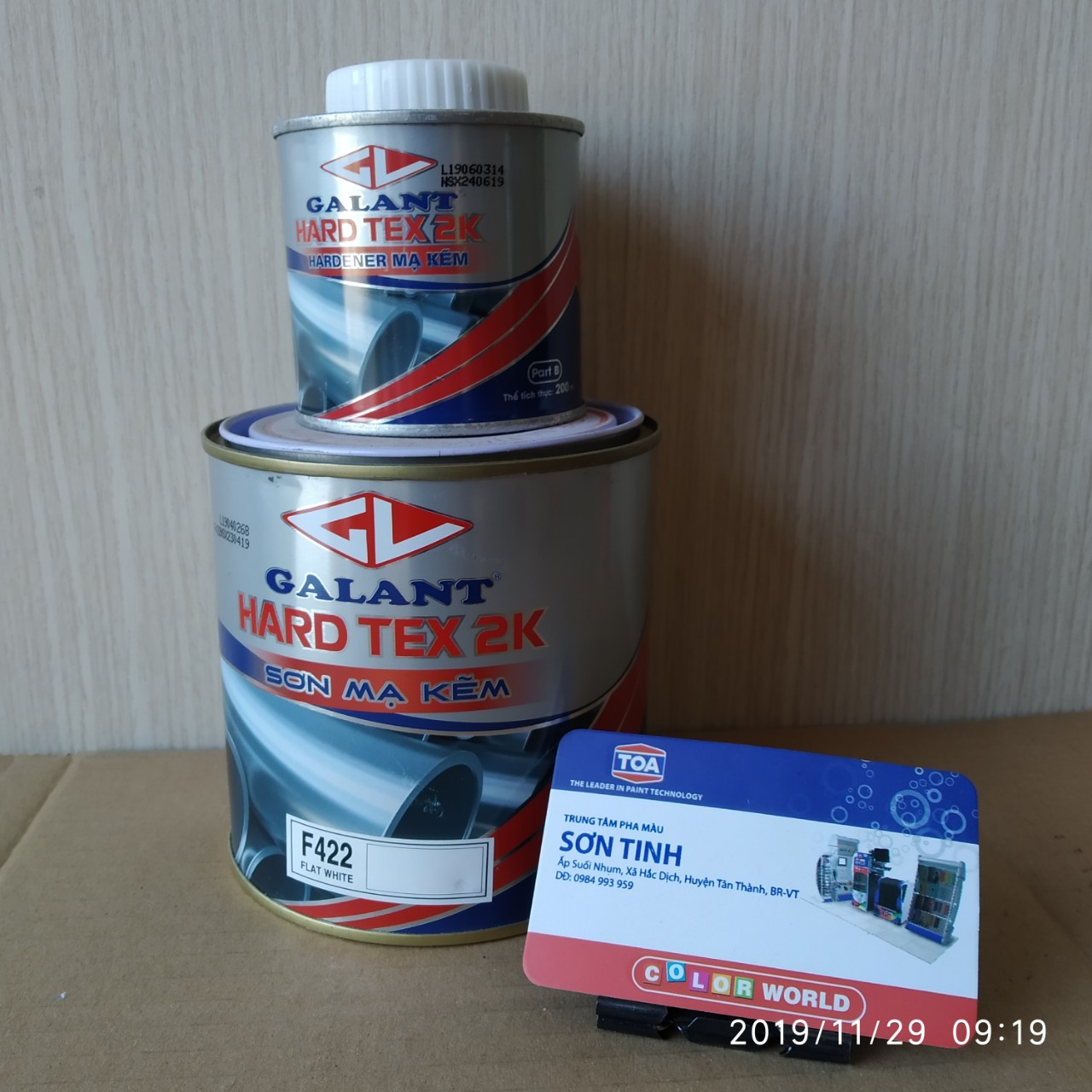 SƠN SẮT MẠ KẼM KHÔNG CẦN LÓT GALANT MÀU TRẮNG MỜ F422 HARD TEX 2K (sơn 2 thành phần) - Loại 1 lít