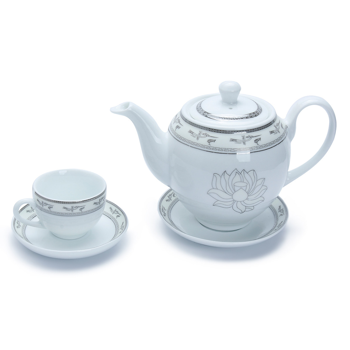 Bộ Bình Trà Chim Lạc Gốm Sứ Bát Tràng -T592-H