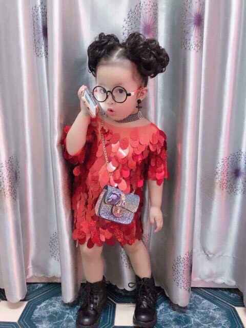 Tóc giả cho bé ❤ Búi cột xoăn đẹp (Giá 1 cái)