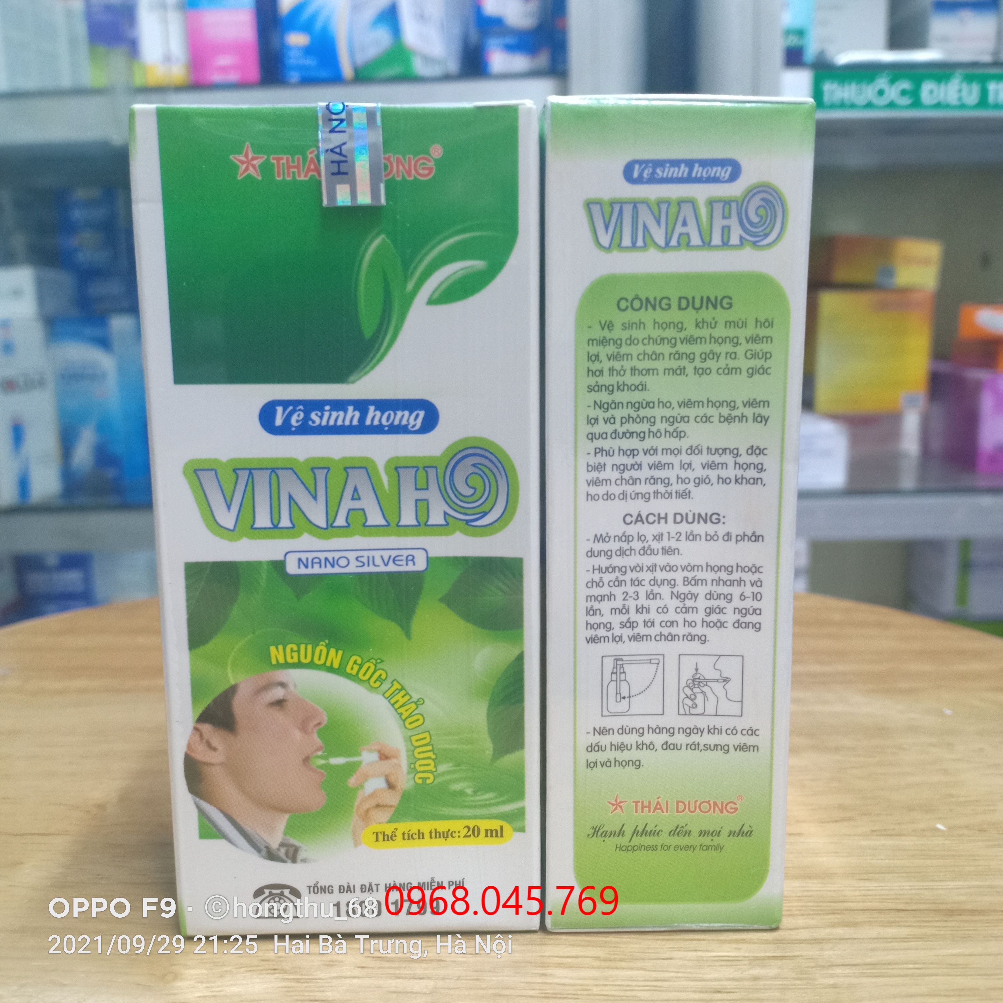 Xịt họng Vina ho sao thái dương