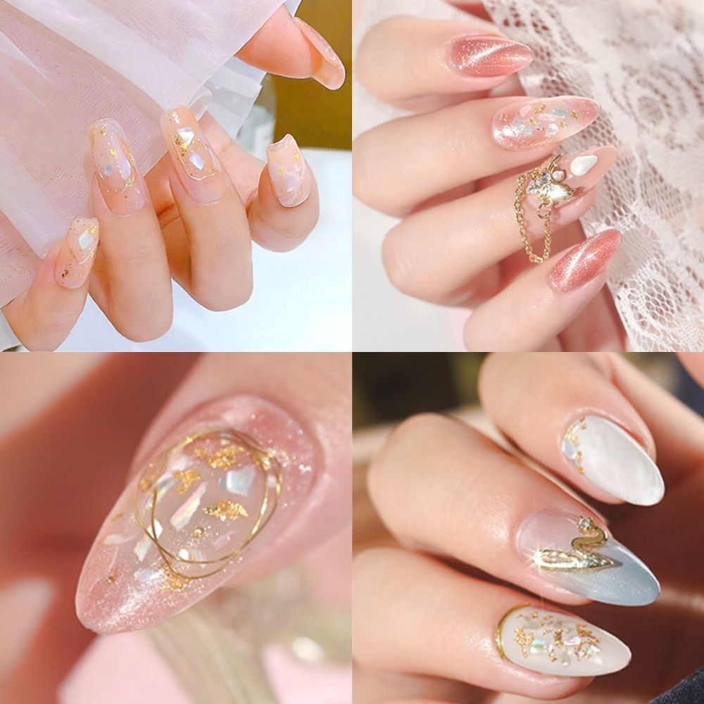 Xà cừ nail ngọc trai trang trí móng