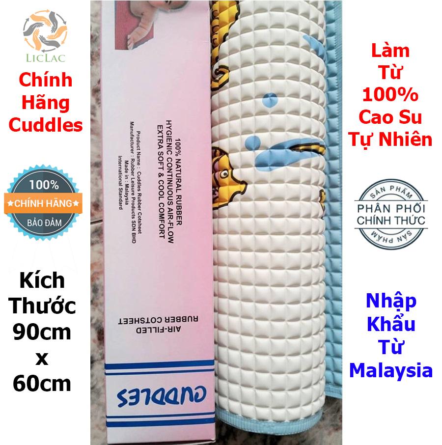 Nệm Lót Cao Su Chống Thấm Cho Bé Cuddles ( 90x60cm ) nhập khẩu Malaysia - Chiếu Cao Su - Nệm Nước - Miếng Lót Sơ Sinh - Tấm Lót Chống Thấm- LICLAC