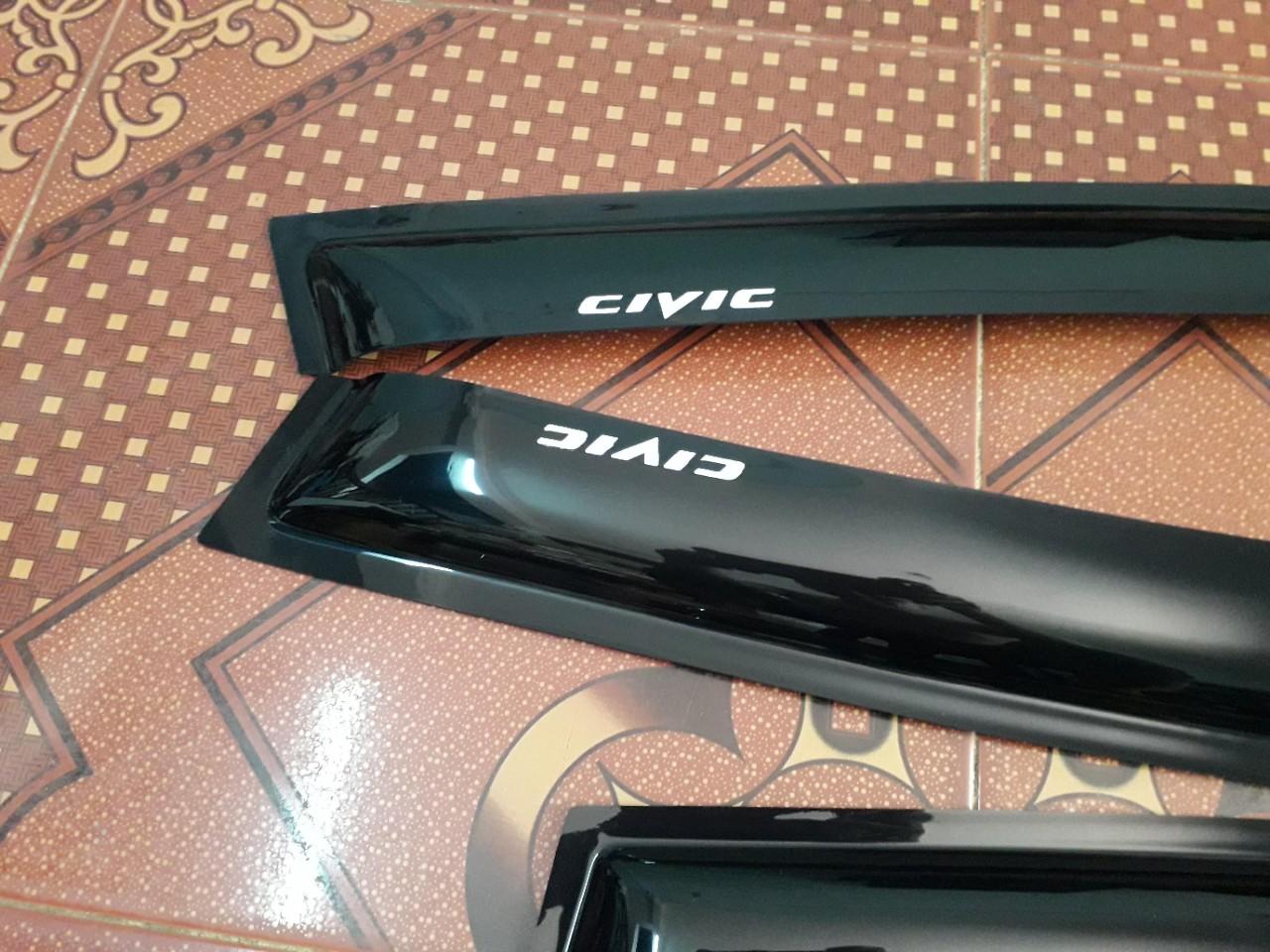 Bộ 4 vè che mưa đen xe Honda Civic form cũ  2006 đến 2012