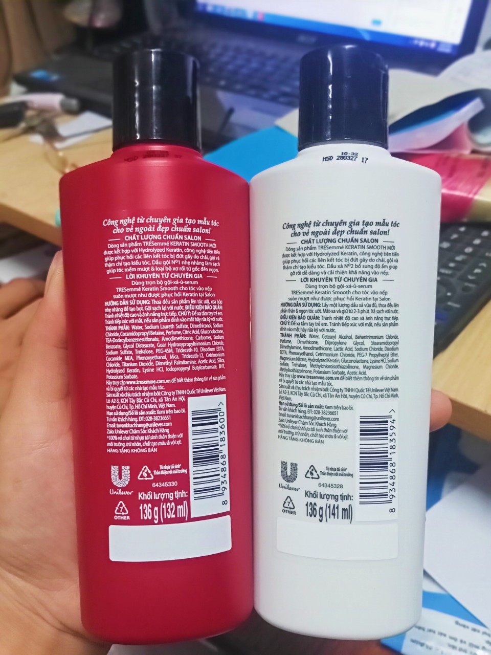 Dầu Gội/ Xả Tresemmé Keratin Smooth 136g