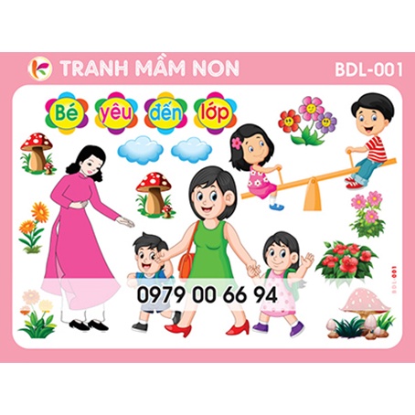 Decal Mầm Non - GÓC BÉ YÊU ĐẾN LỚP BDL-002