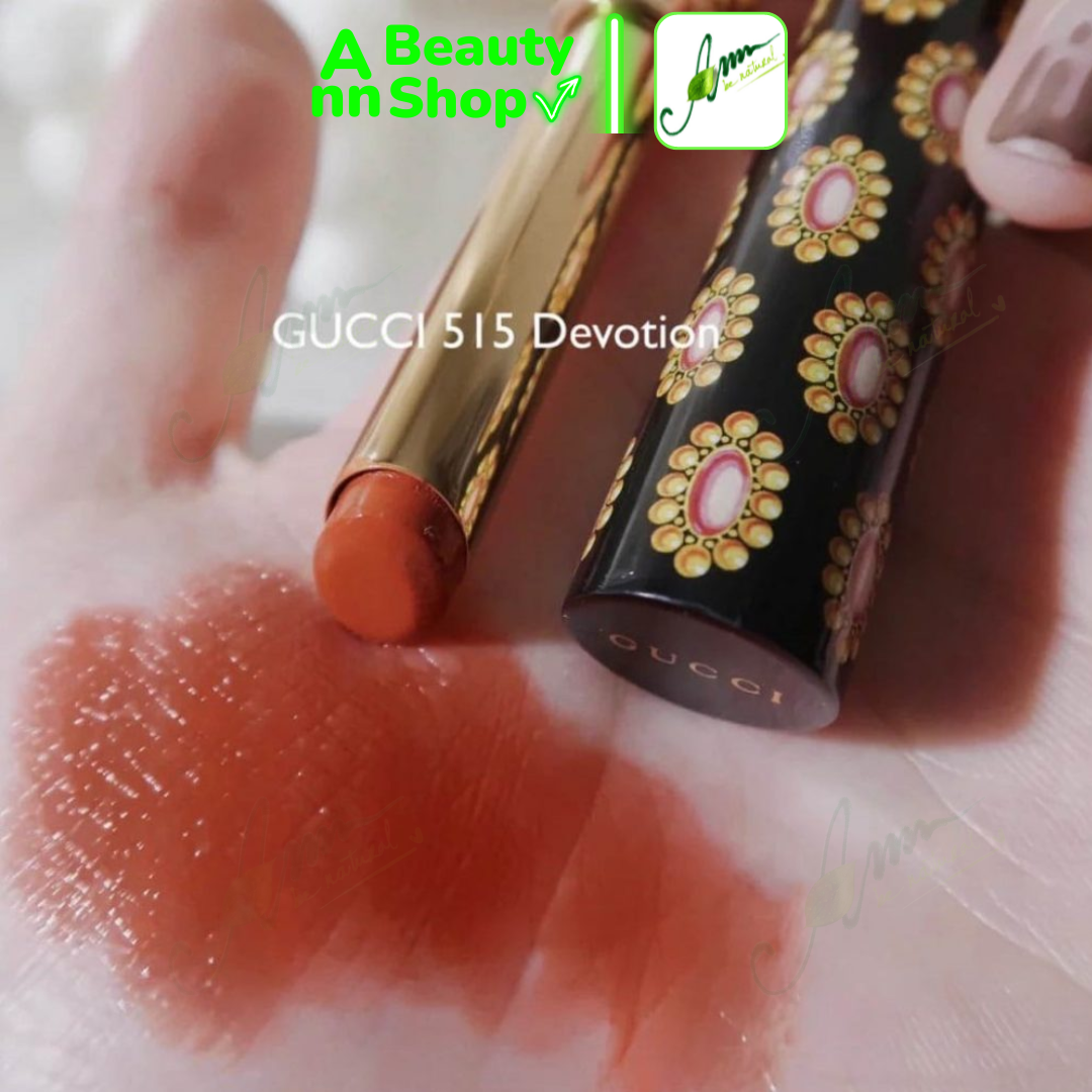 Son Gucci Rouge De Beauté Brillant 515 Devotion (phiên bản vỏ hoa limited)