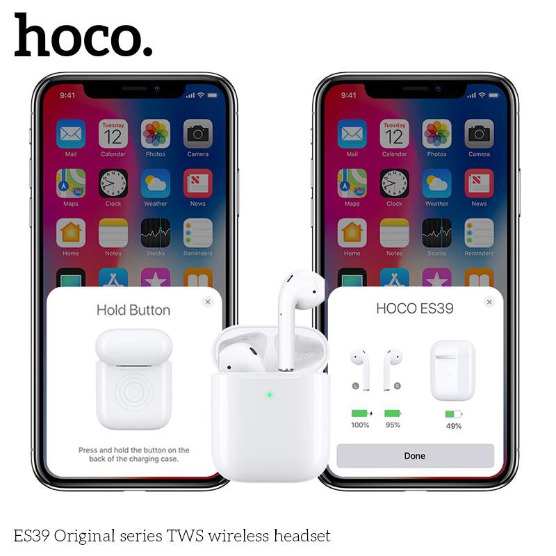 [HCM]Tai nghe Bluetooth Hoco ES39 (hỗ trợ sạc ko dây đổi tênđịnh vị - Chính hãng, BH 1 năm)