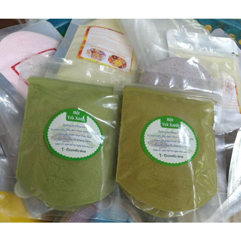 100 gram bột trà xanh handmade nguyên chất