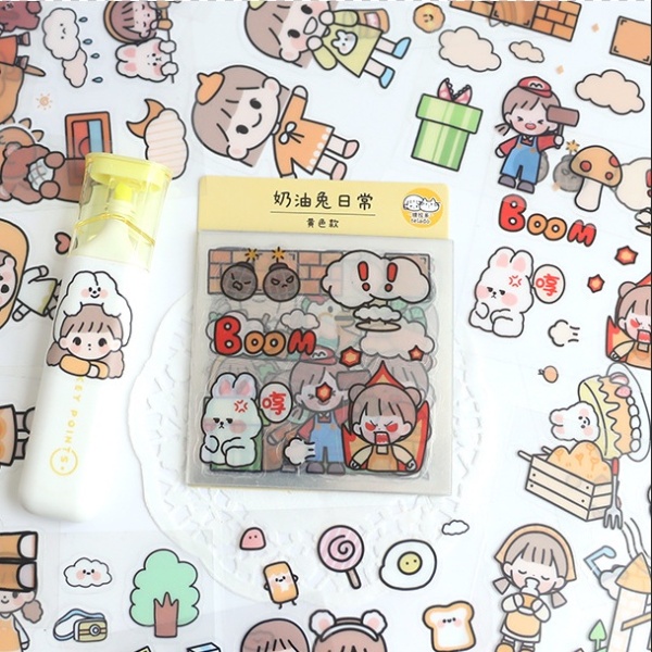 Set 20 tấm sticker hình dán dễ thương sáng tạo và giấy bộ nhãn dán trang trí dễ thương phong các Hàn Quốc