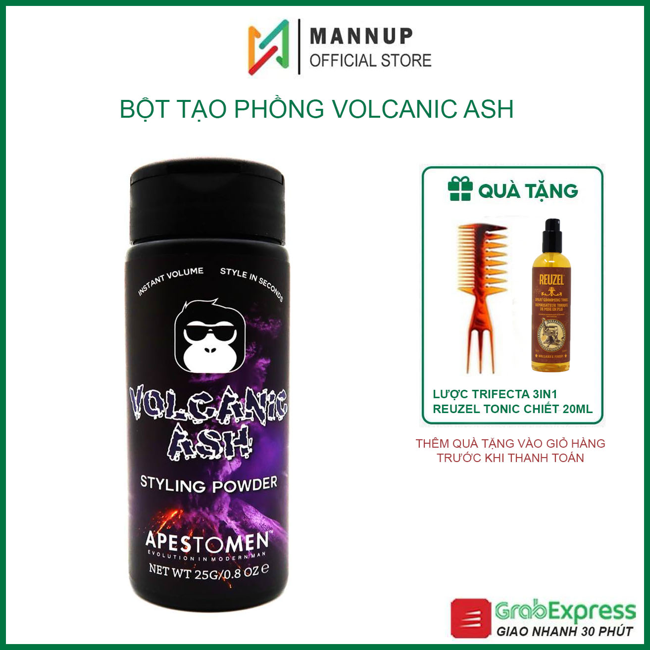 Bột Tạo Phồng Tóc Apestomen Volcanic Ash Styling Powder 25g