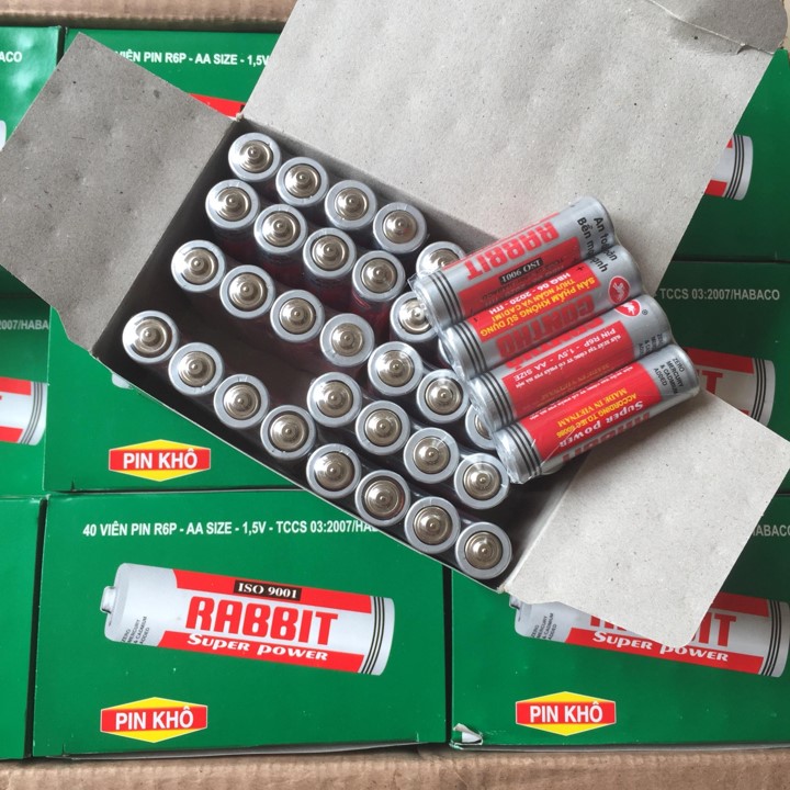PIN AA CON THỎ Loại Lớn 2A ( Set Nguyên Hộp 24 Viên) An toàn bền vững