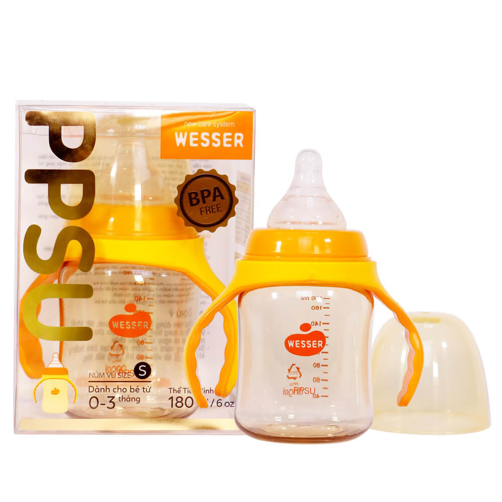Bình Sữa PP / PPSU Wesser cổ rộng  180ml/260ml/bình