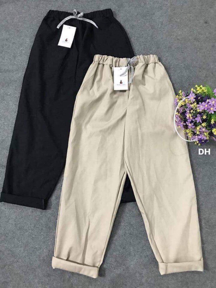 Quần Baggy Nữ Form Nhò Phong Cách Đơn Giản