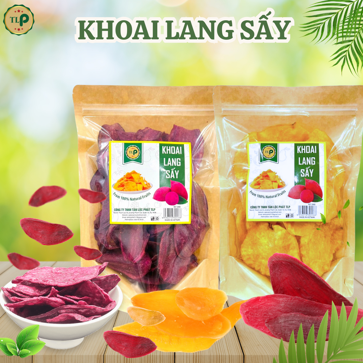Khoai Lang Tím Sấy Tân Lộc Phát Bịch 200g