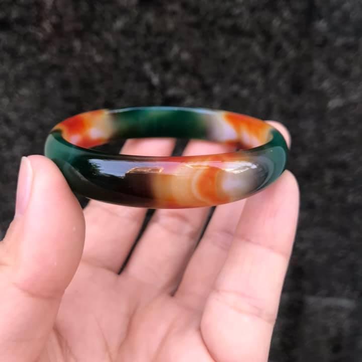 [HCM]VÒNG BẢN LIỀN KHỐI ĐÁ MÃ NÃO TỨ QUÝ THIÊN NHIÊN- CÓ NI 54-56mm.