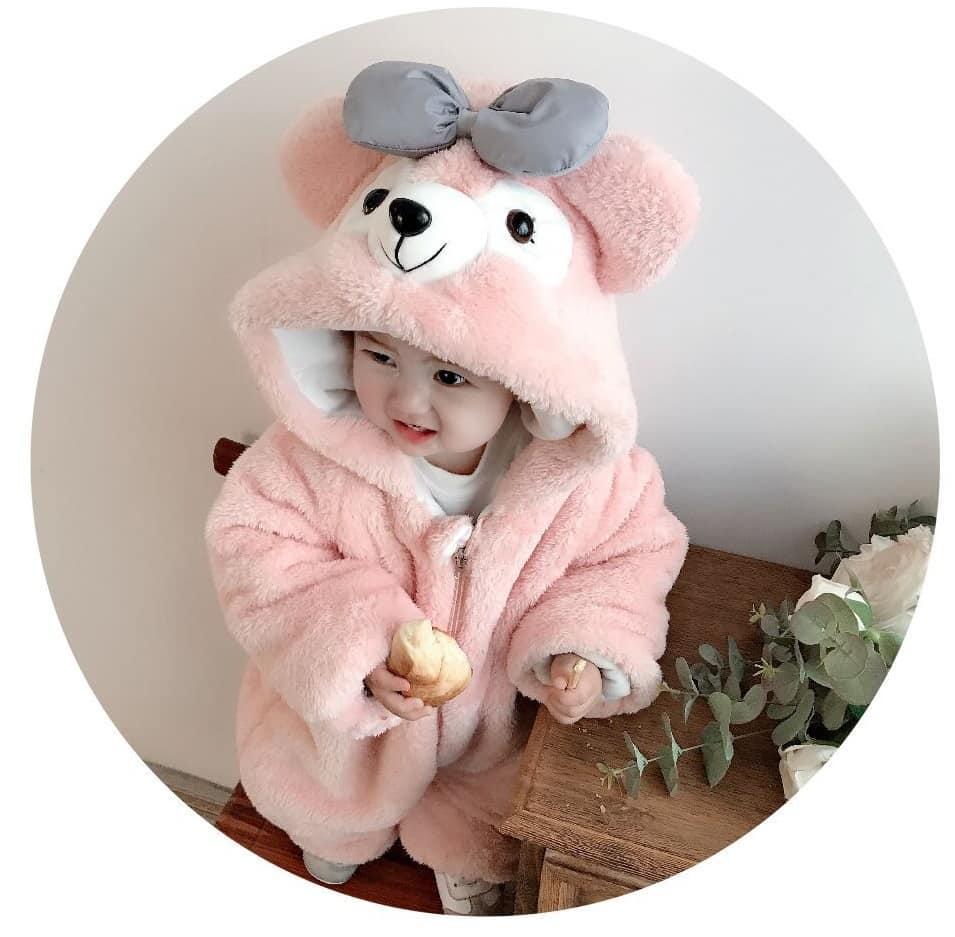 [LOẠI1] BODY GẤU LÔNG HỒNG CHO BÉ YÊU(6-18KG)