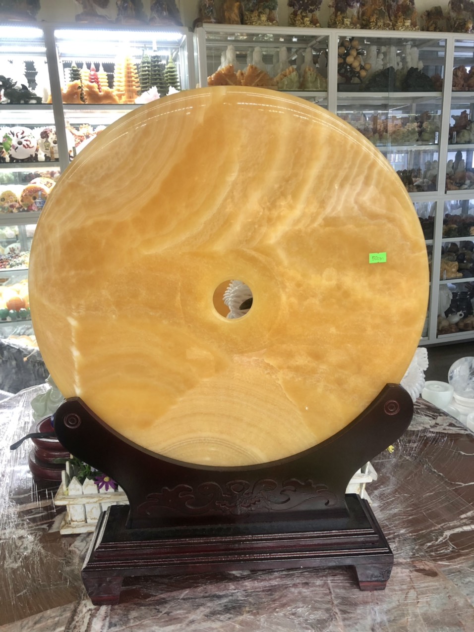 Đồng điếu, Đồng tiền phong thủy đá ngọc hoàng long - Đường kính 50 cm