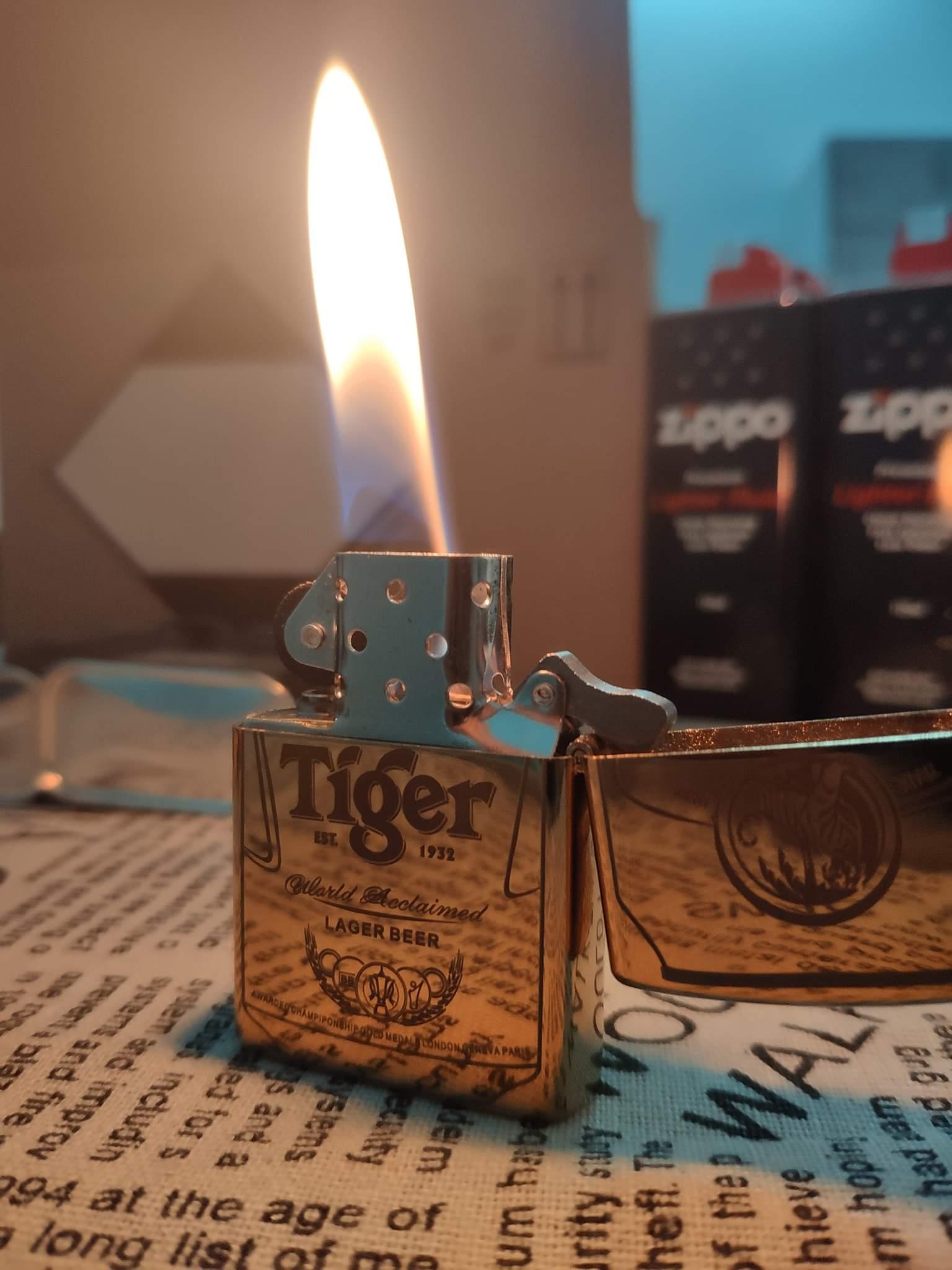 [HCM]Bật Lửa Zippo Khắc Laze Hình Chai Bia Tiger