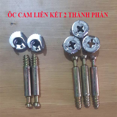 Combo 100 bộ ốc cam chốt liên kết 2 thành phần