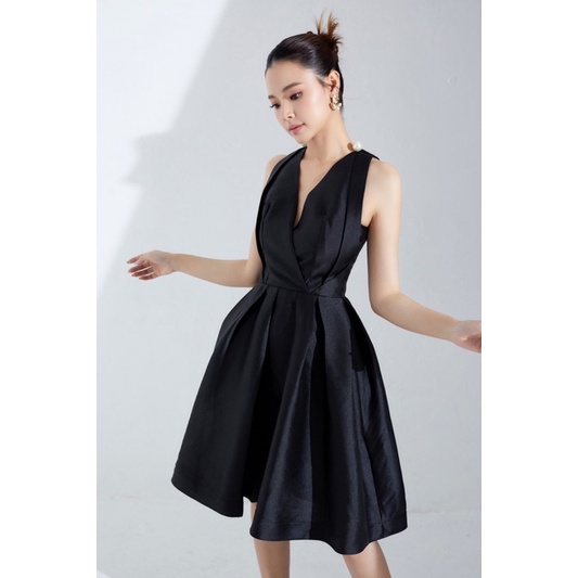 LALLA - Đầm sát nách Luli cổ chữ V xoè nhẹ nữ