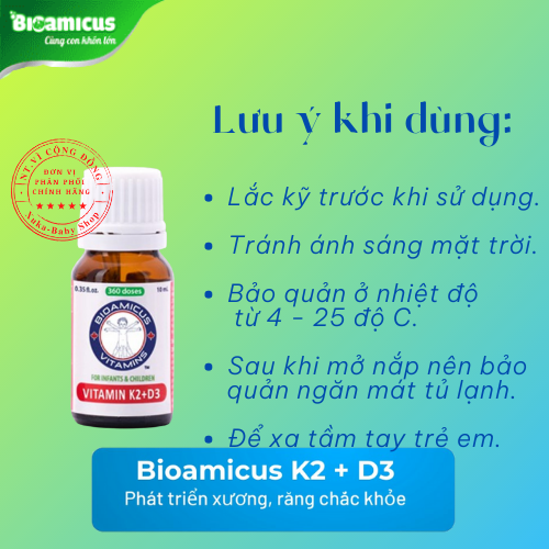 Bioamicus vitamin D3K2 nhập khẩu chính hãng Canada 10ml