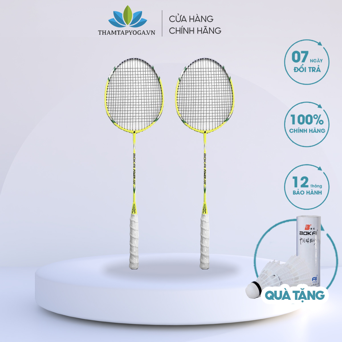 Cặp vợt cầu lông Bokai BK-137 [TẶNG KÈM 3 QUẢ CẦU]