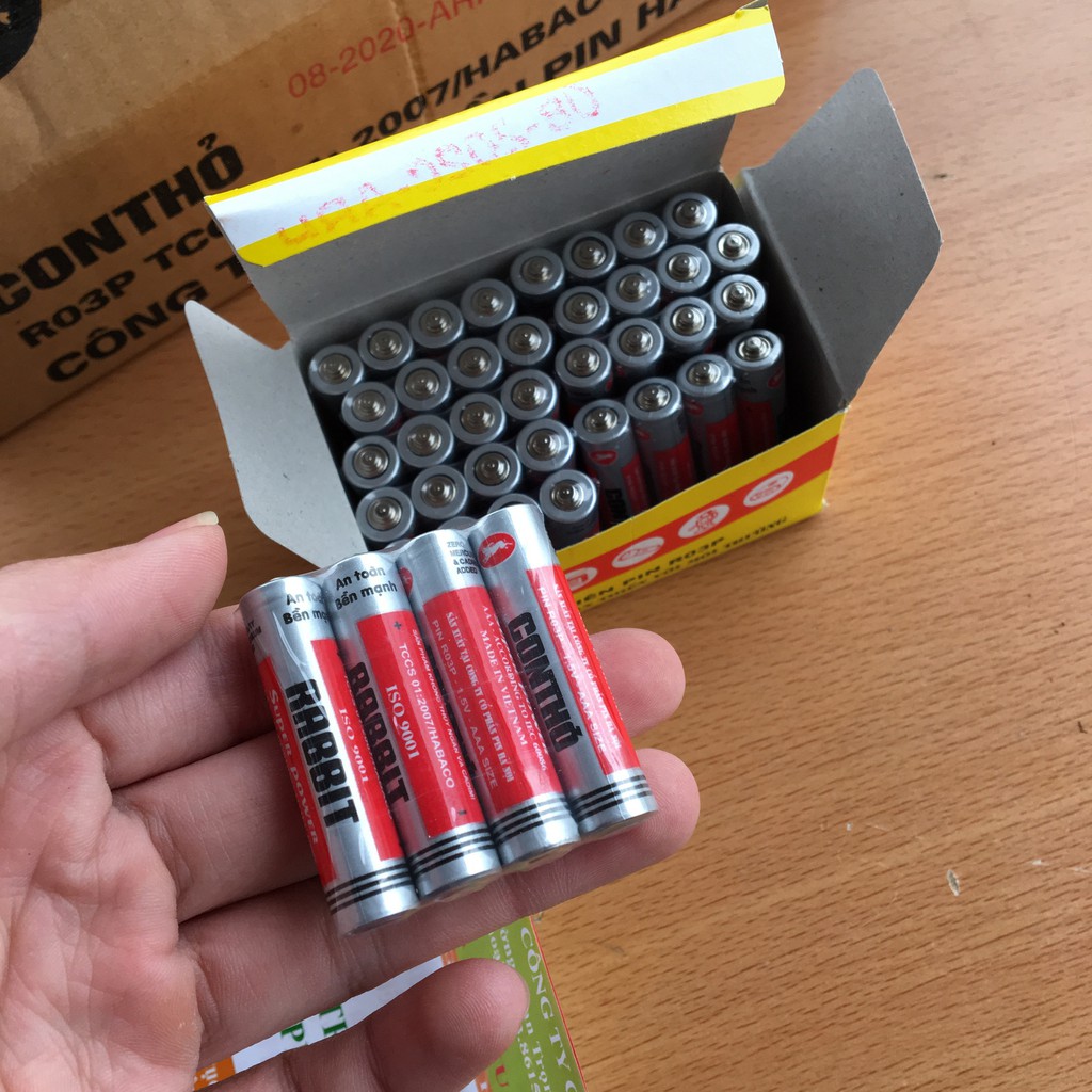 Bộ vỉ 4 pin AAA loại 1.5V rabbit con thỏ