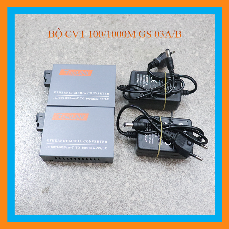 Cặp Converter Quang 1000M 1 sợi quang netlink htb gs03 AB