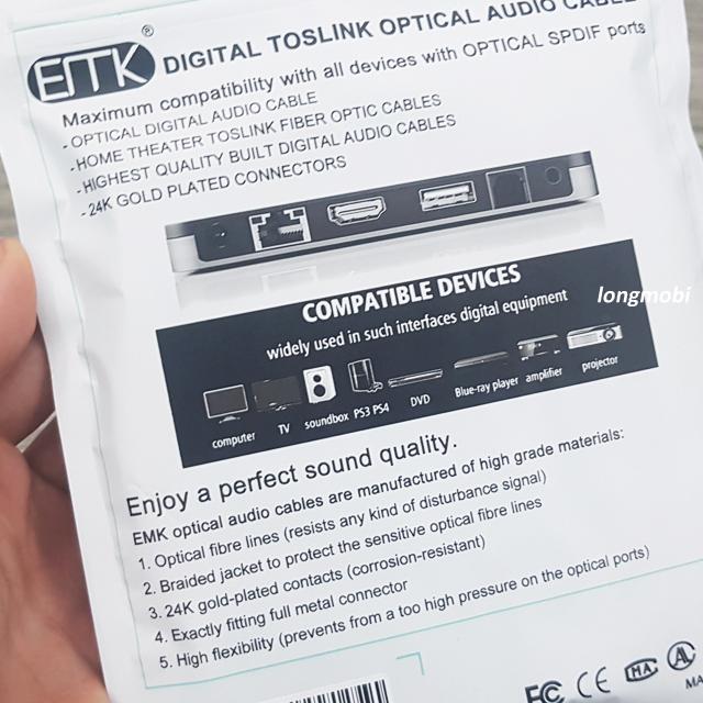 DÂY OPTICAL AUDIO EMK G305 - CHẤT LƯỢNG CAO