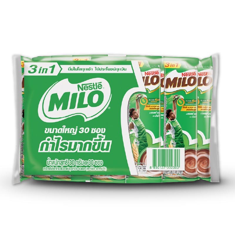 Túi 30 gói sữa bột Milo hòa tan 3in1 chuẩn nội địa Thái thơm ngon bổ dưỡng