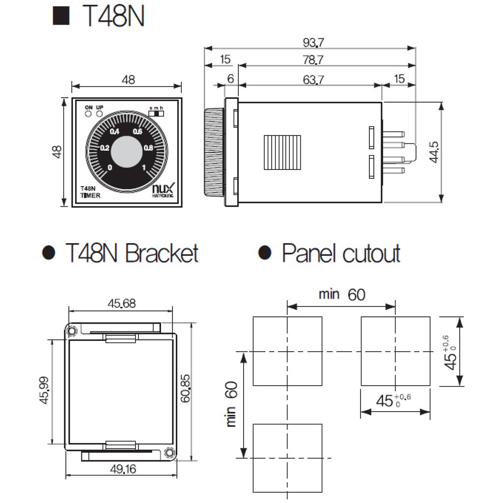 Rơle thời gian Hanyoung T48N-10A-30A-60A