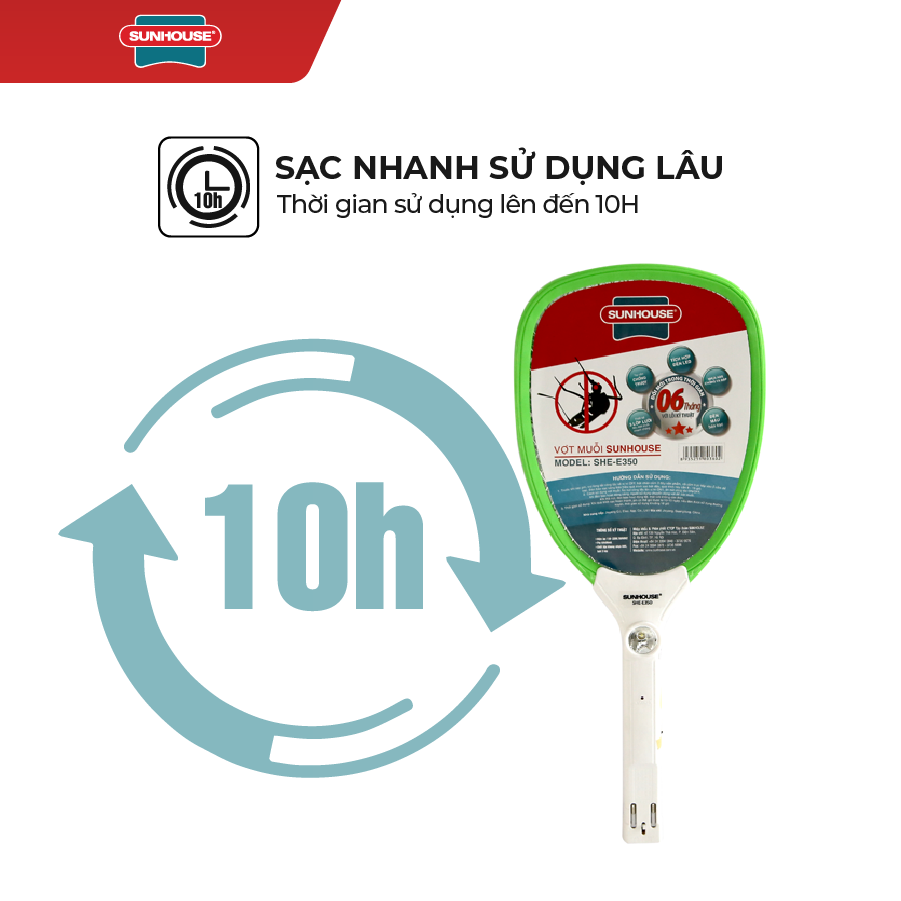 Vợt muỗi SUNHOUSE SHE-E350 MÀU XANH