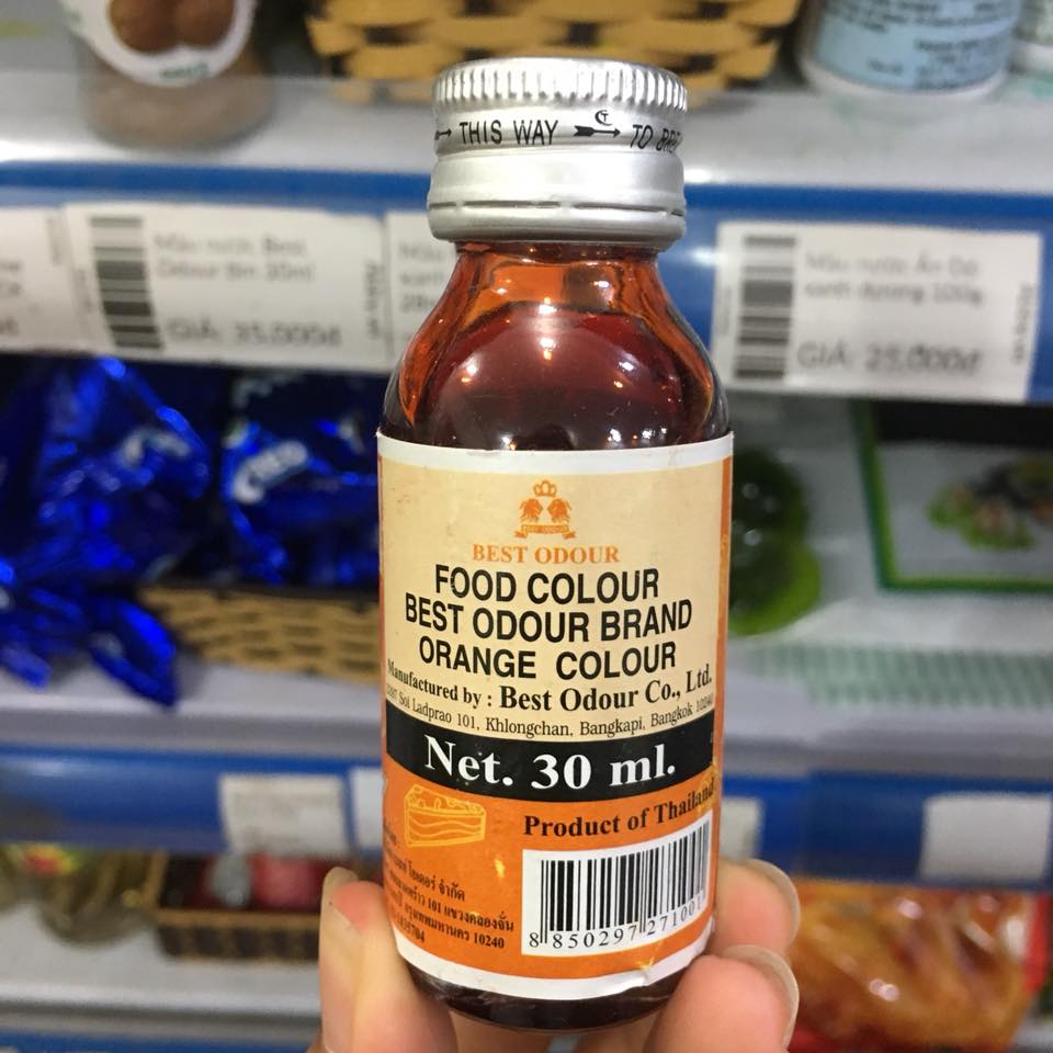 Màu thực phẩm ( cam ) best odour 30 ml ( thái lan)