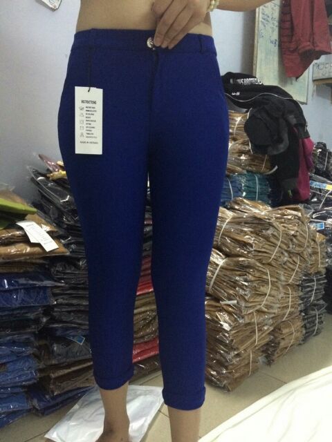 [HCM]Quần Cotton Nữ Lửng 9 Tấc Dây Kéo