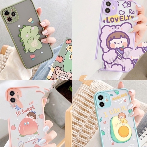 Ốp Lưng IP Basic Camera In Hình Siêu Cute Lưng Nhám(bảo vệ cam)