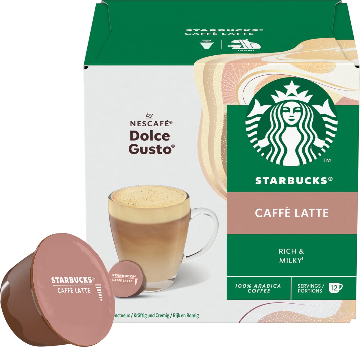 Starbucks® Caffè Latte by NESCAFÉ® Dolce Gusto® - PACK 36 Capsules, DATE 08/2024