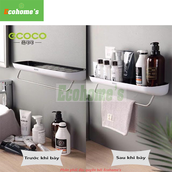 Kệ để đồ gắn tường đa năng Ecohom's với thiết kế sang trọng, mạnh mẽ và có rãnh thoát nước tránh ứ đọng, kệ treo tường nhà vệ sinh hoặc nhà bếp vô cùng tiện ích