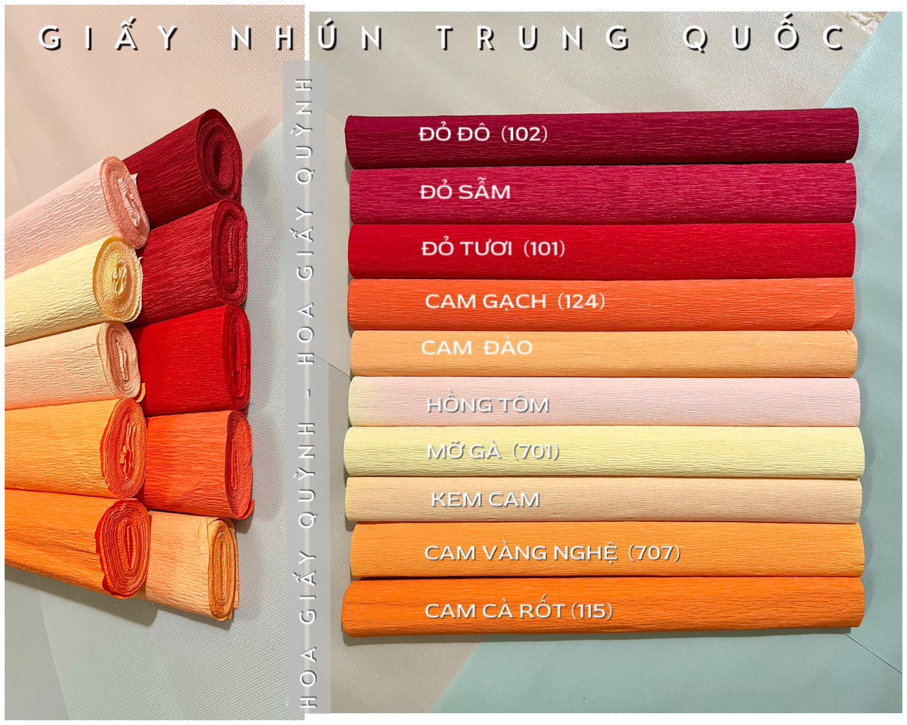 GIẤY NHÚN TRUNG QUỐC - cuộn 50cm x 2.5m