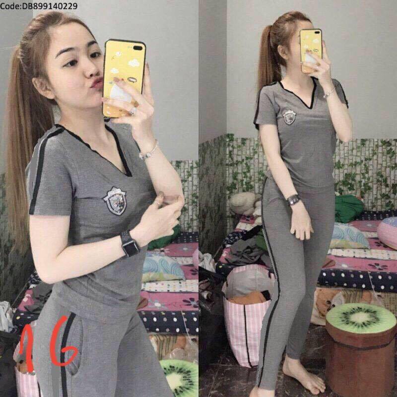 [HCM]SET BỘ THỜI TRANG CỔ TIM THÊU LOGO DỄ THƯƠNG