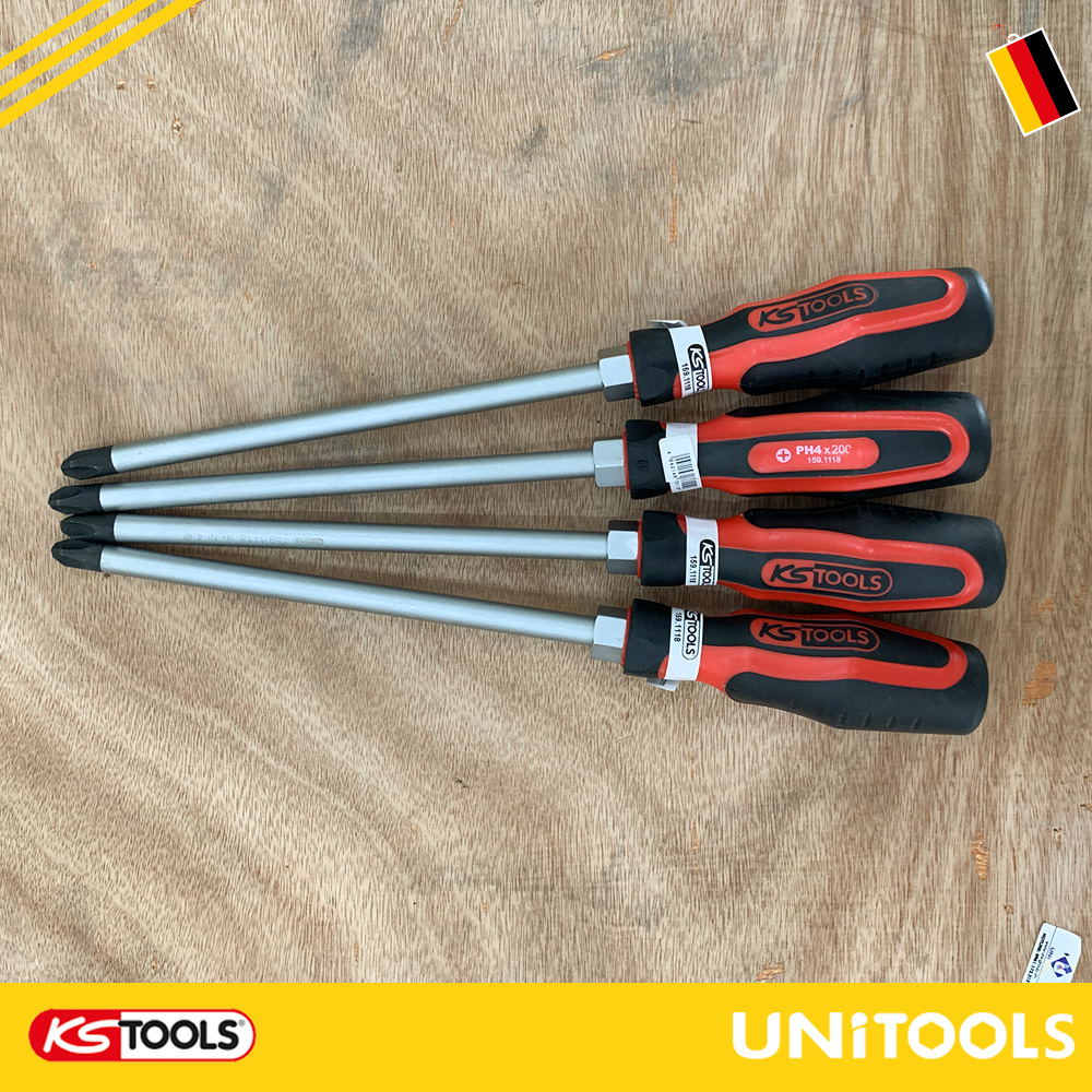 [100% Germany] Tô vít đầu 4 cạnh (pake) Ph4 KS Tools Germany 159.1118