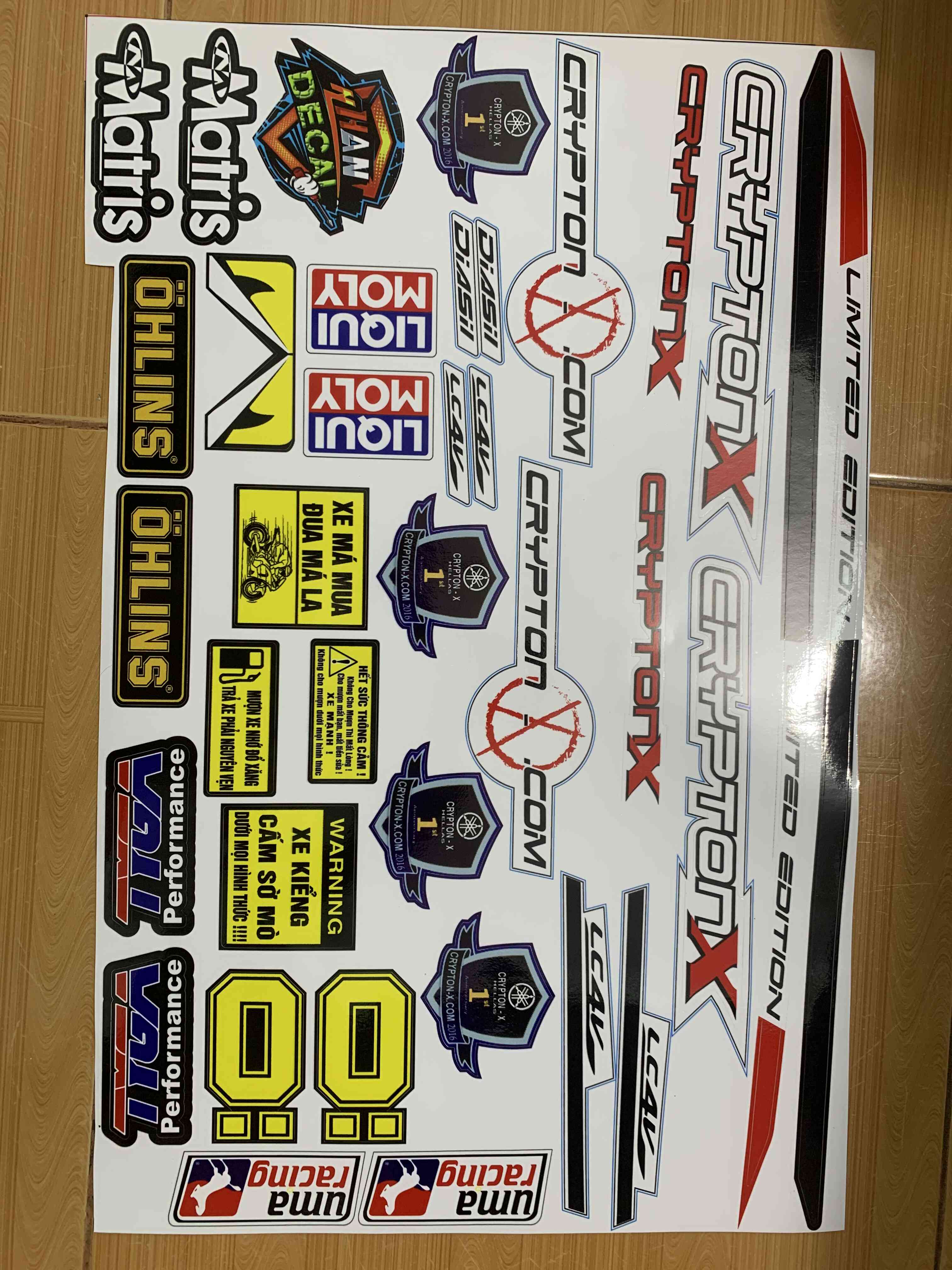 Tem exciter 2010 crypton x trắng