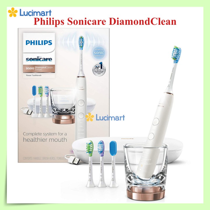 Bàn chải điện Philips Sonicare 9500 DiamondClean Smart [Hàng Mỹ]
