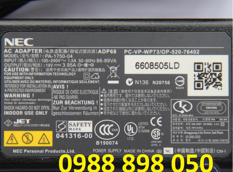 Sạc laptop máy tính NEC 19V 3.95A
