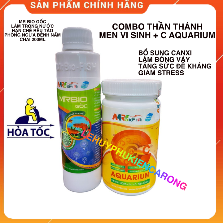 "hoàn tiền đến 10%" combo vi sinh bể cá mr bio gốc và vitamin c - aquarium bộ đôi hoàn hảo cho hồ cá của bạn