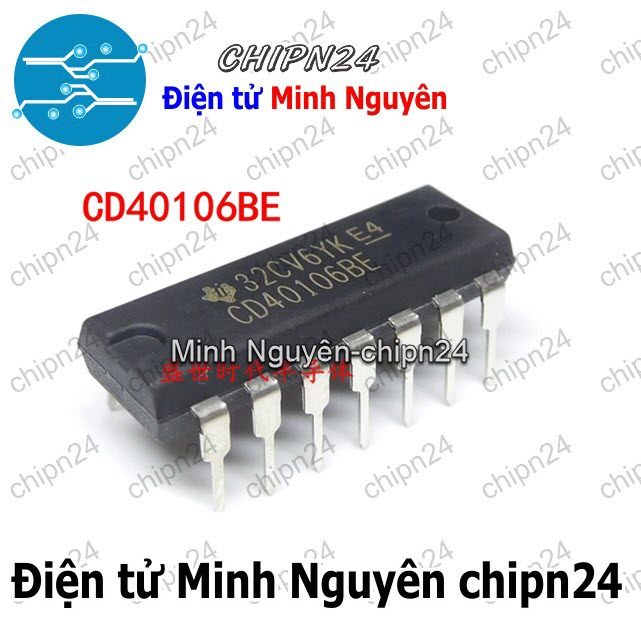 [3 con] (DIP) IC CD40106 DIP-14 (CD40106BE 40106) - HH003404