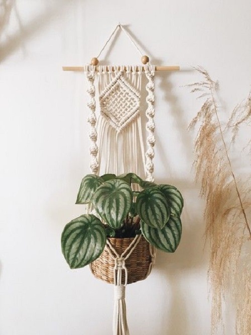 Dây tết macrame treo trang trí chậu cây cảnh